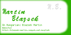 martin blazsek business card